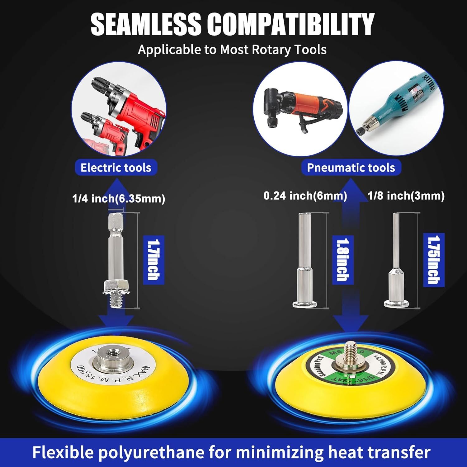 133 PCS Sanding Disc Drill Polishing Kit Sanding Attachment, 3 Inch Wet Dry Hea