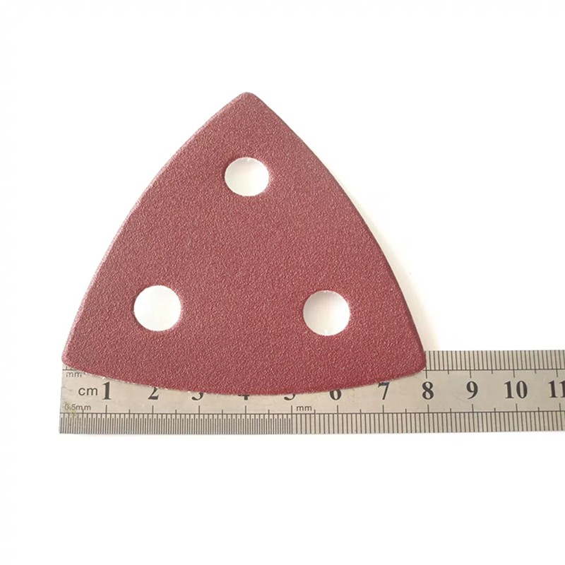 80*80*80mm 3 Hole Triangle Red Sandpaper Sheets Sanding Polishing 40-2000 Grit