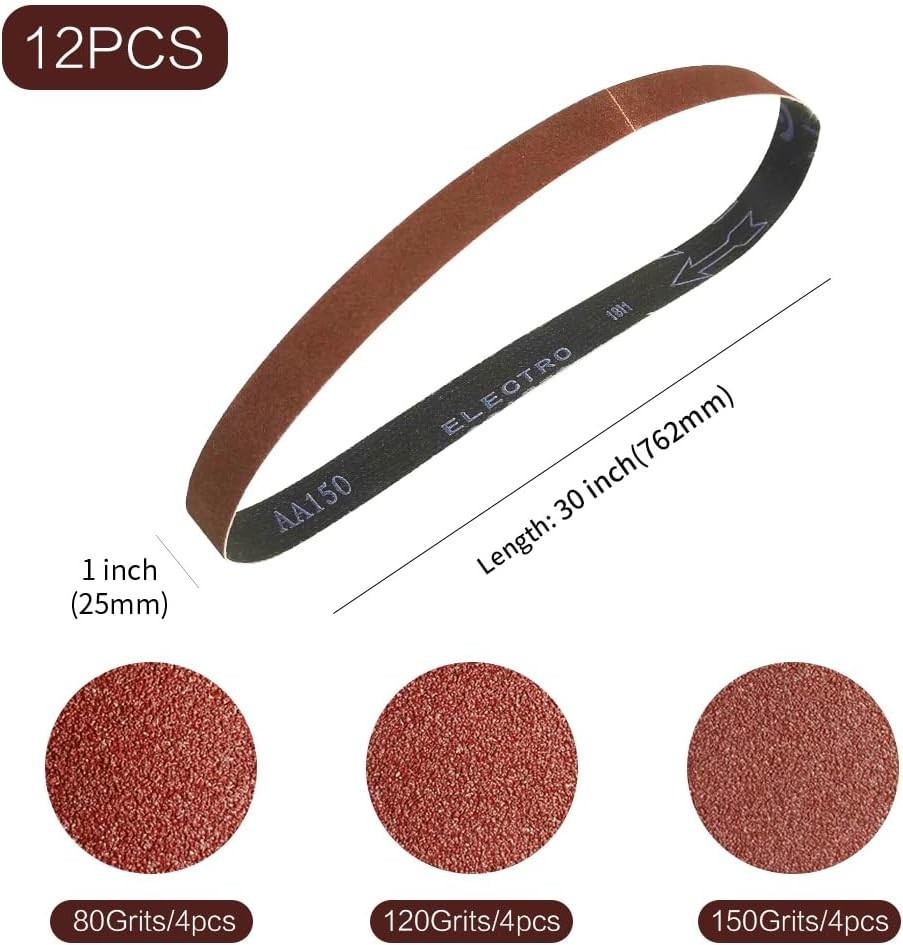 1×30 1 x 30 inch Sanding Belt Pack 1-Inch x 30-Inch,12 Pcs4 Each of 80 120 15…