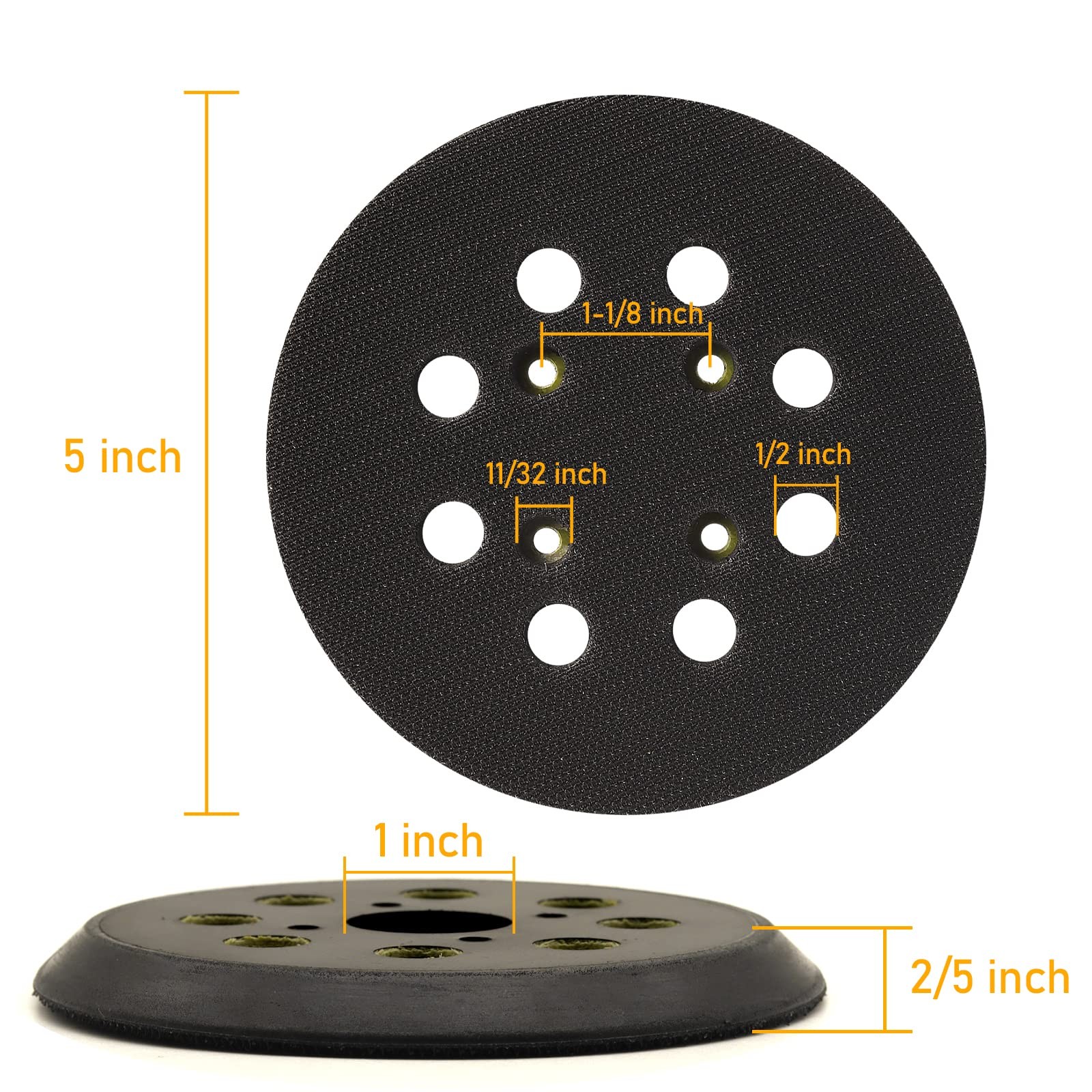 5 Inch Sander Replacement Pad Hook Loop Backing Orbital Palm Sander Parts