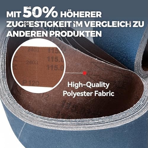 3/8 x 13 Inch Zirconia Sanding Belts, 40Pcs 10 Each of 40/60/80/120 Assorted Gri