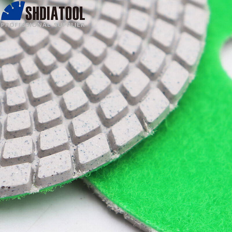 Diamond Wet Polishing Pads 7pcs 4” Sanding Disc Backer for Marble Granite Tile
