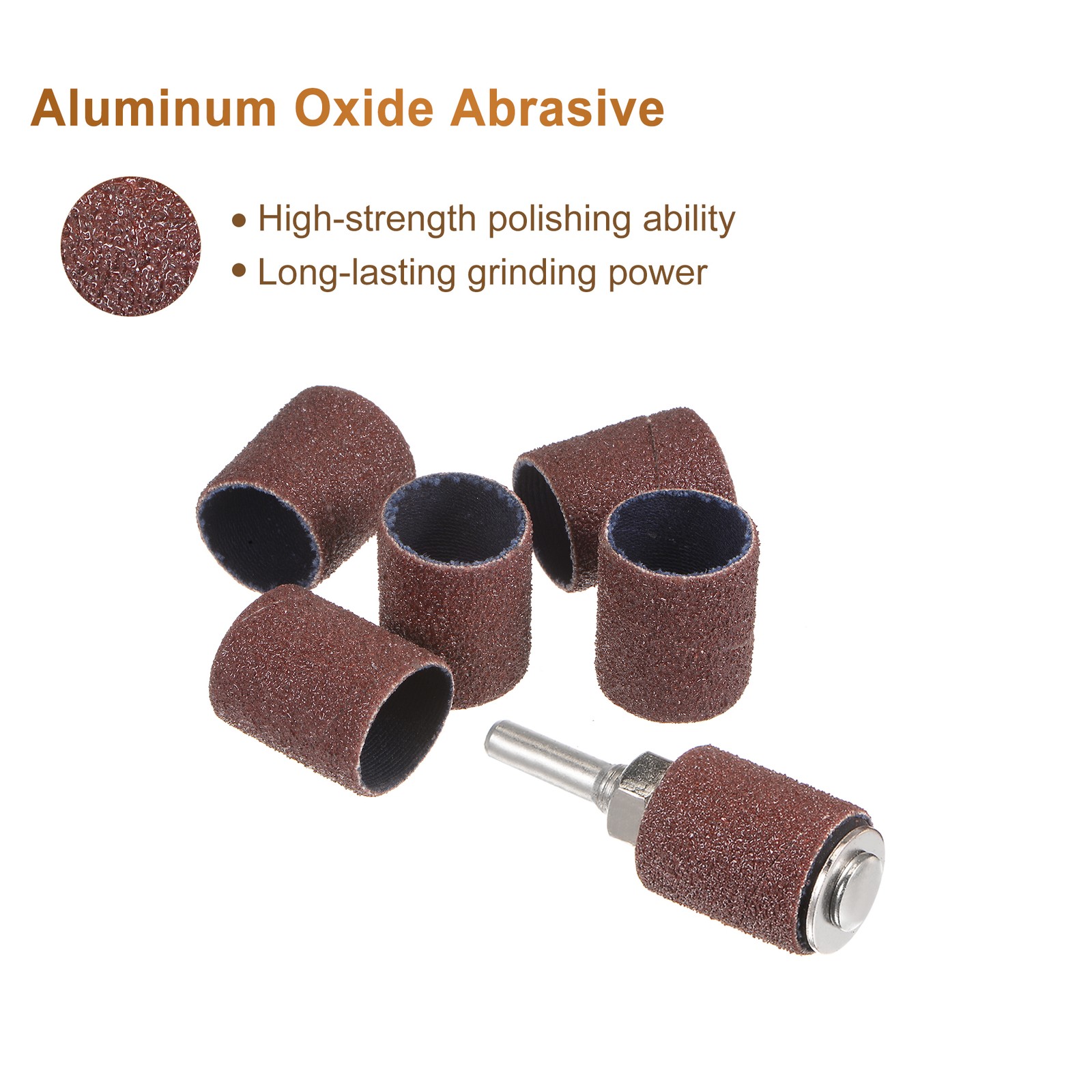 12Pcs 3/4 Inch Sanding Sleeves Set 80 Grit with 0.24 Inch Mandrels