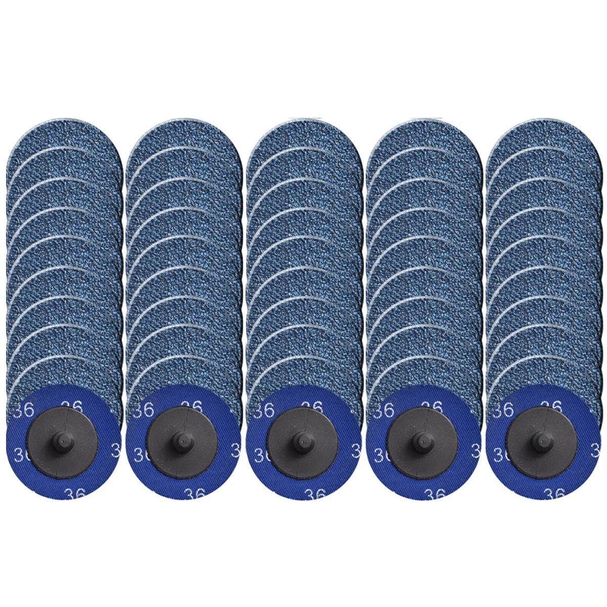 50 Pcs 2″ Zirconia Sanding Discs, Quick Change Grinding Discs, 36 Grit Surface P