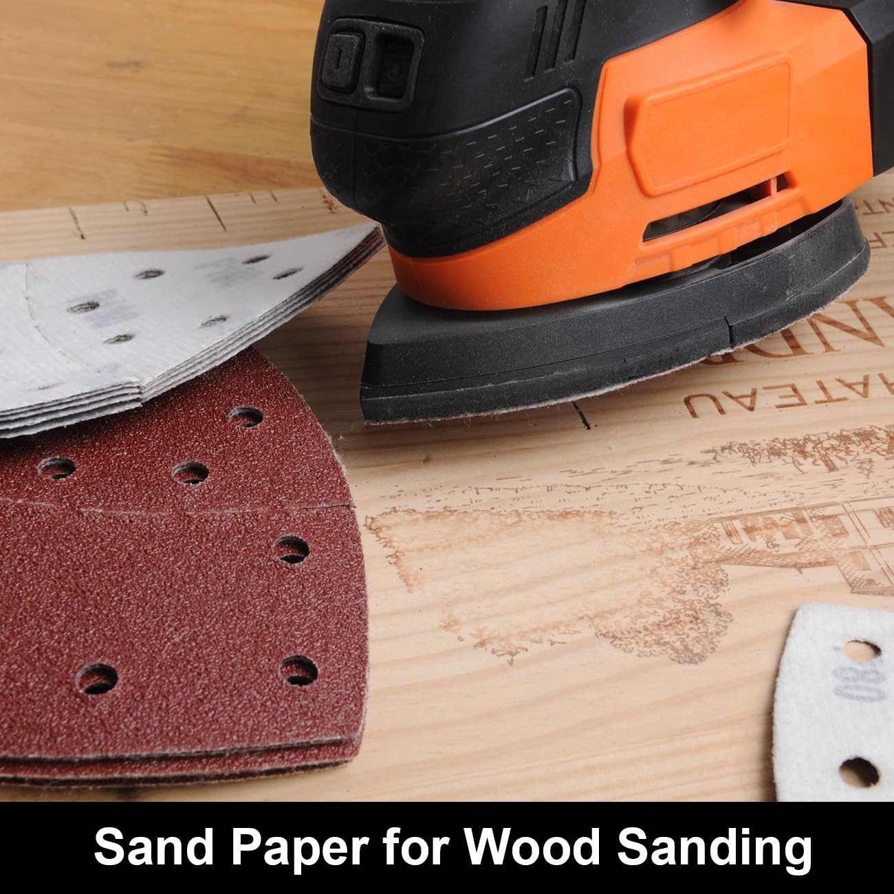 120 PCS Mouse Sander Sandpaper 60/120/180/240 Grit with Holes Hook and Loop D…