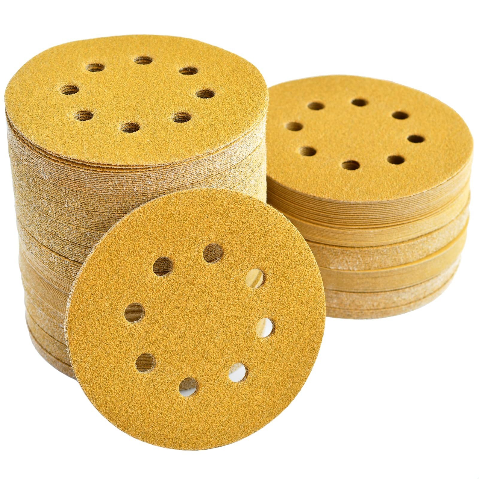80 Grit 5-Inch Hook and Loop Sanding Discs – 200-Pack for Random Orbital Sander