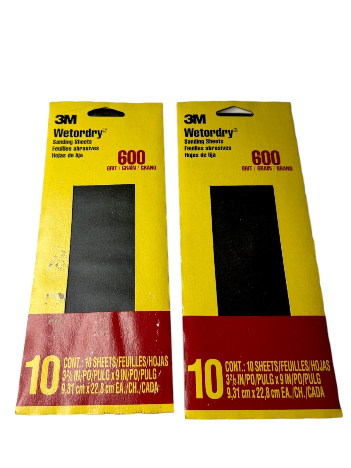Set of 2 3M Wetordry Sanding Sheets 600 Grit 10 Sheets Each 3-2/3″ x 9″ New