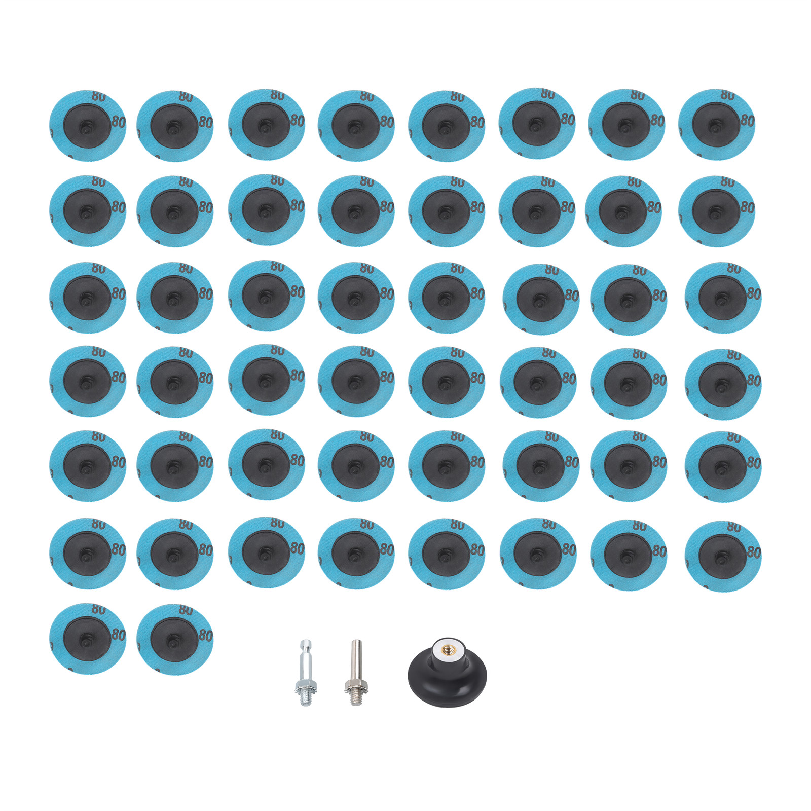 50 Pieces 2-Inch 80-Mesh Rotary Lock Sandpaper Grinder Sanding Grinding Disc