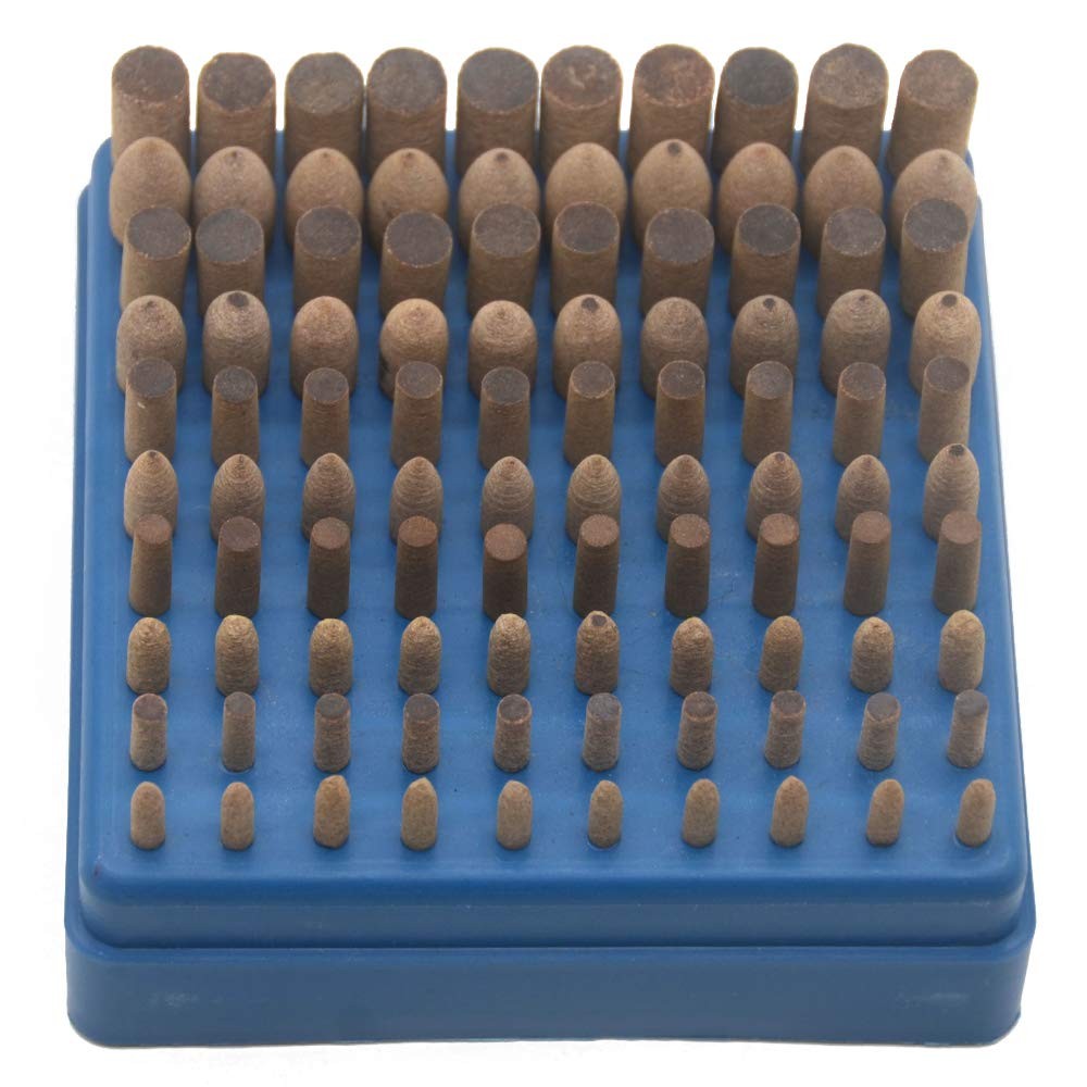 100pcs 1/8 Inch Shank (3mm) Cowhide Grinding Mandrel Mounted Grinding Polishi…