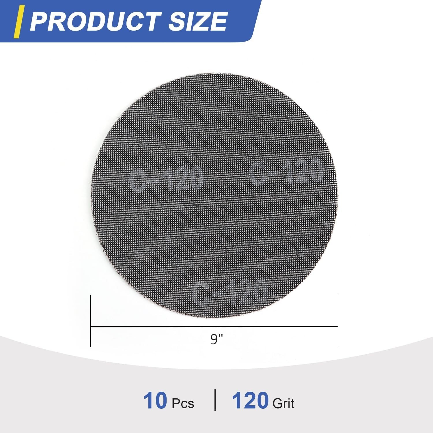 9-Inch Mesh Drywall Sanding Discs – 120 Grit, 10 Pcs for Superior Finishing