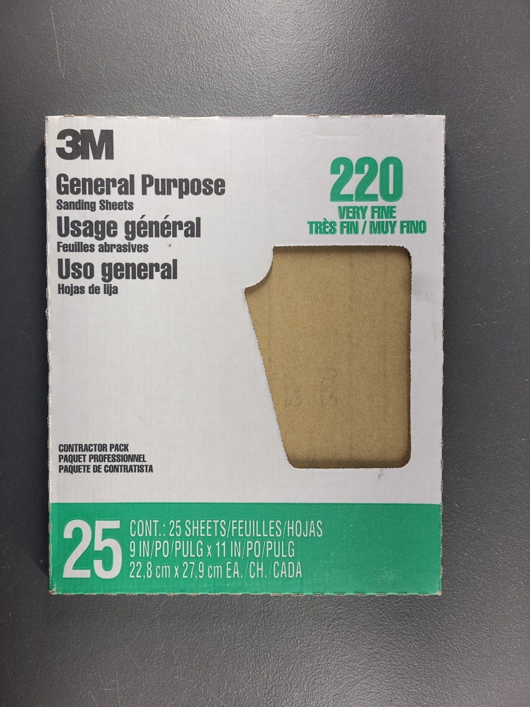3M Purpose 9 In. x 11 In. Aluminum Oxide Very Fine Sandpaper,220 Grit 99401NA-M