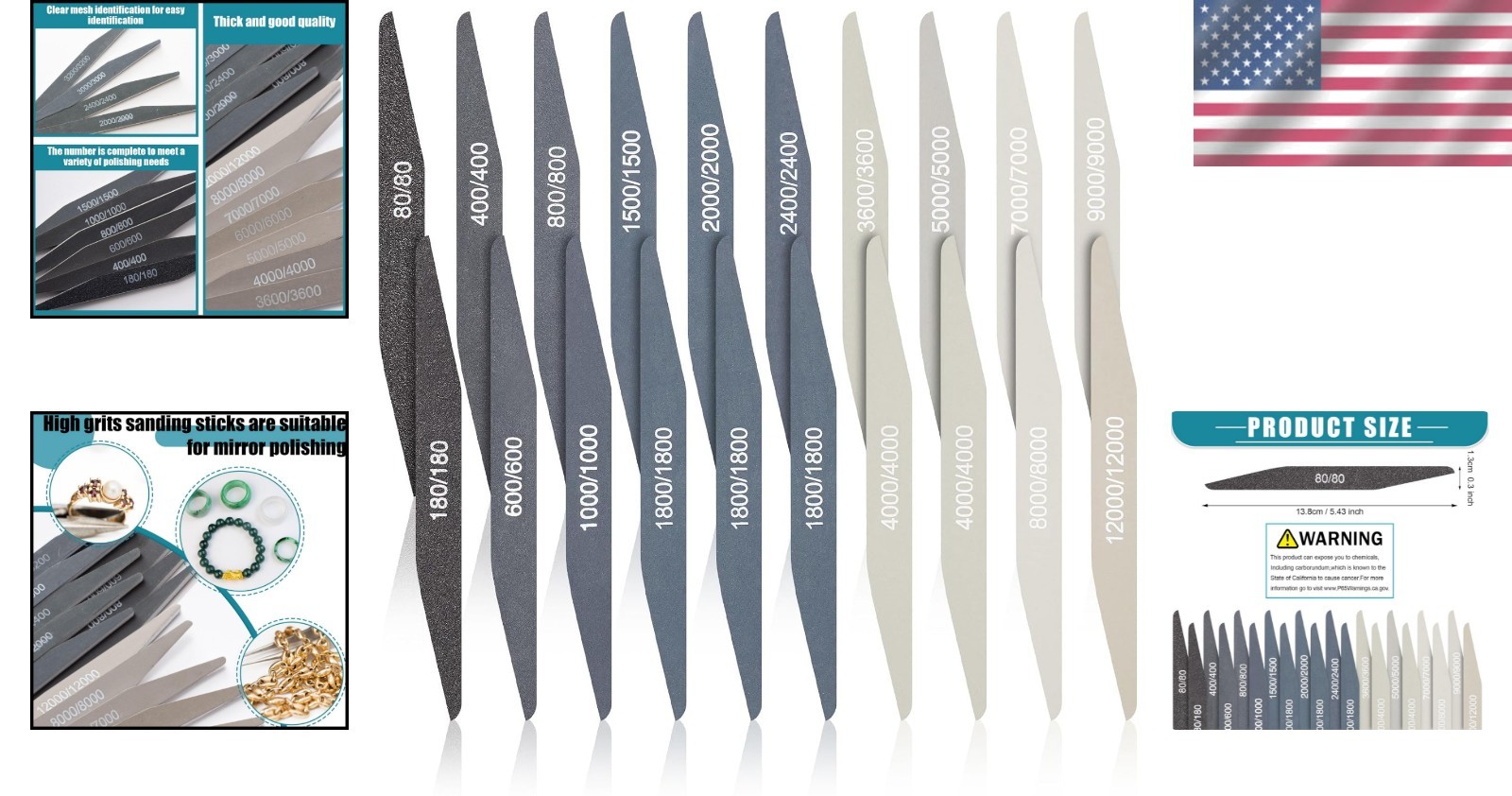 Universal Sanding Sticks 20 Pcs Set – Perfect Grits for Metal, Wood, and Plastic