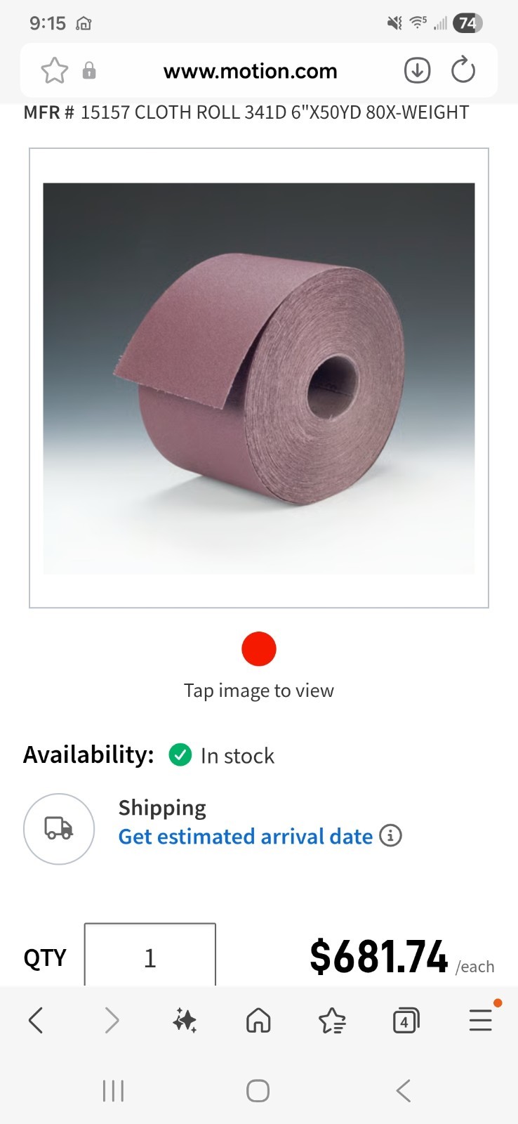 3M 15157 CLOTH ROLL 341D 6″X50YD 80X-WEIGHT