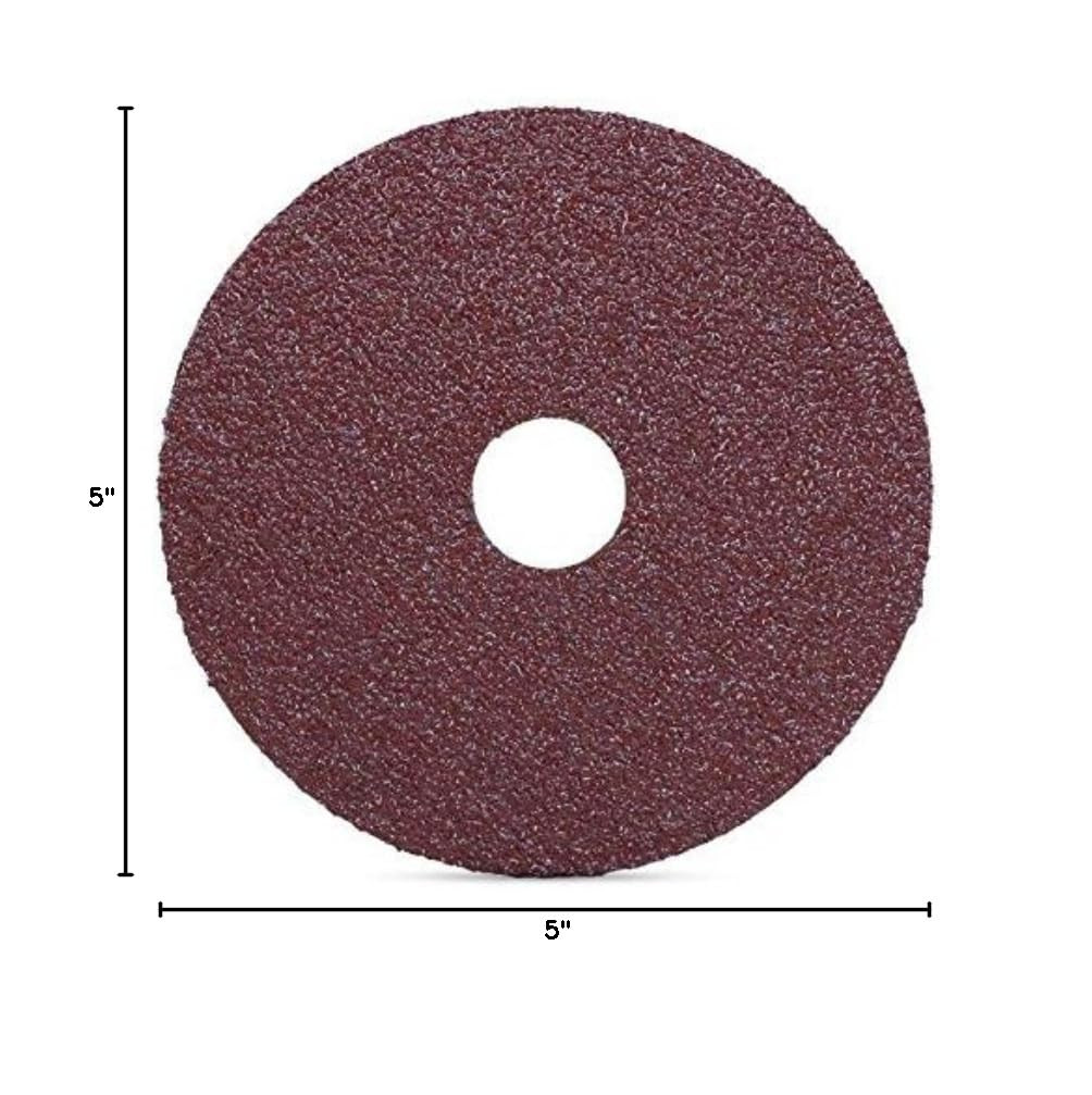 Aluminum Oxide Resin Fiber Sanding and Grinding Discs, 5” X 7/8”, 24 Grit – 25 P