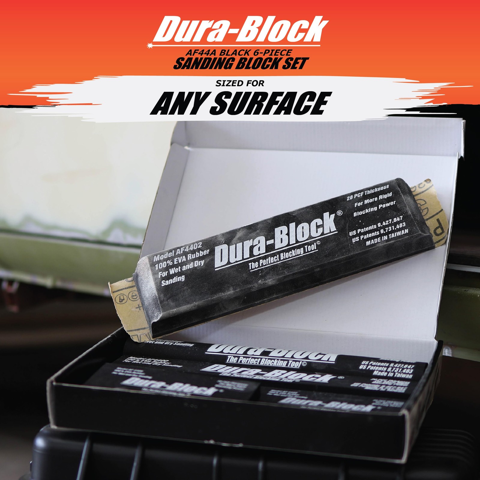 Dura-Block Set 6pc – Flexible EVA Foam Wet or Dry Autobody 1pcs, Black