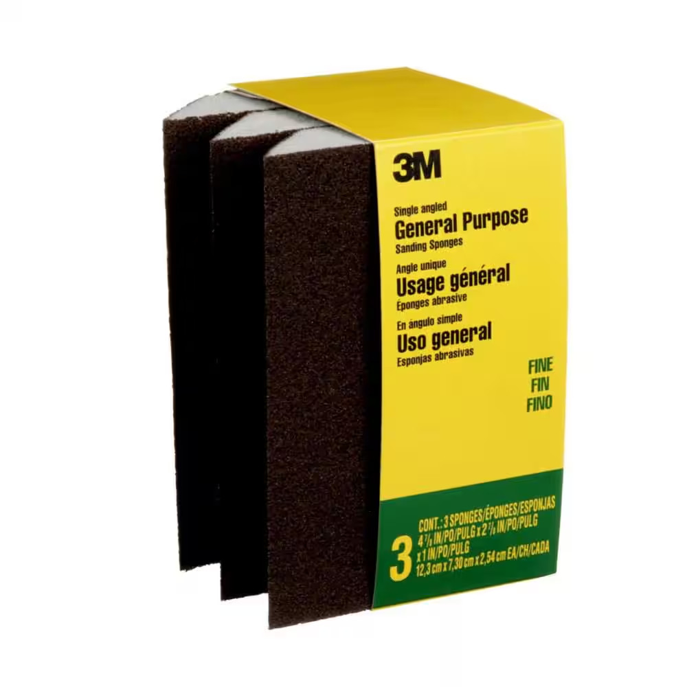 General Purpose Sanding Sponge 2 7/8 In. X 4-7/8 In. 120 Fine-Grit Single Angled