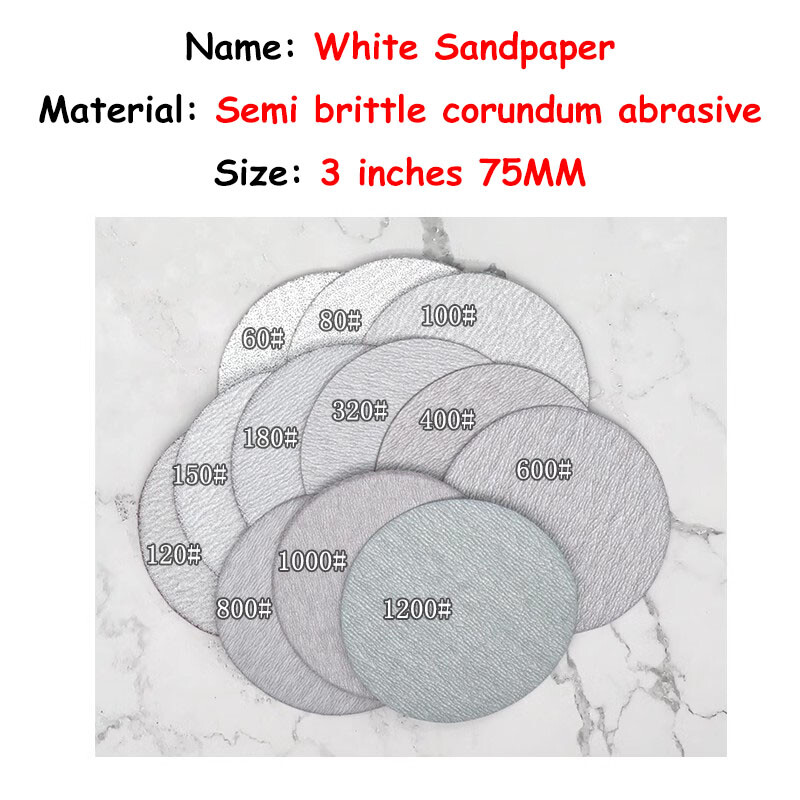 3 Inch 75mm Round Sandpaper Hook&Loop Grit 60-1200 Sandpaper Pads Sanding Disc