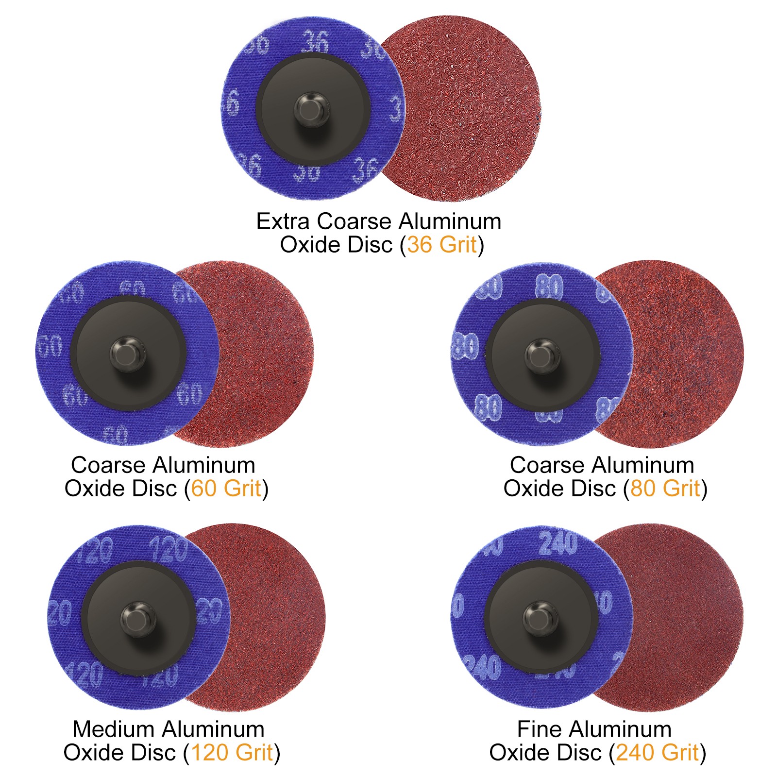 52pcs x 2″ Roll Lock Die Grinder Quick Change Sanding Disc 36 60 80 120 240 Grit