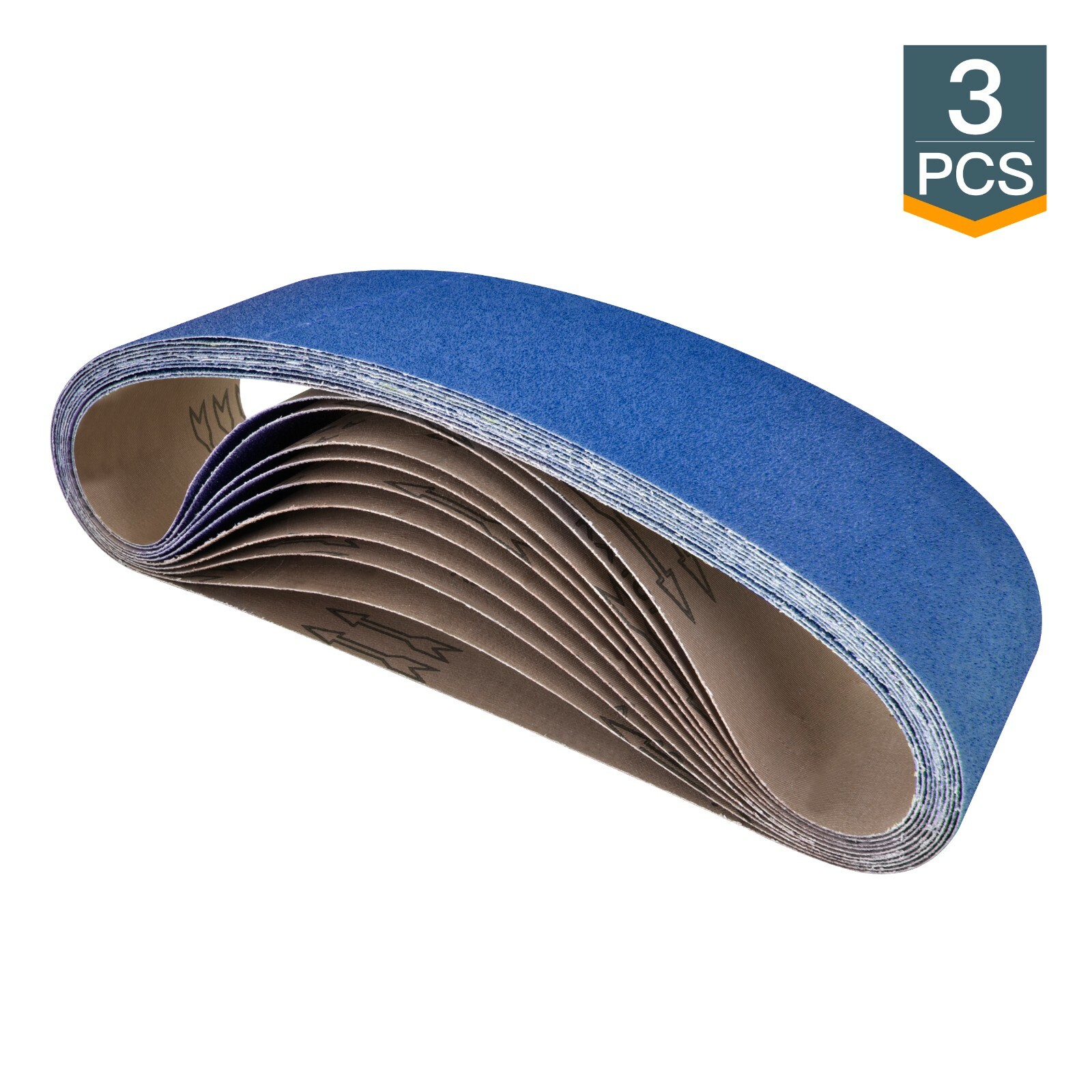 POWERTEC 4 x 36″ Sanding Belt 60 Grit 3pcs Zirconia Metal Sandpaper 443606Z-3