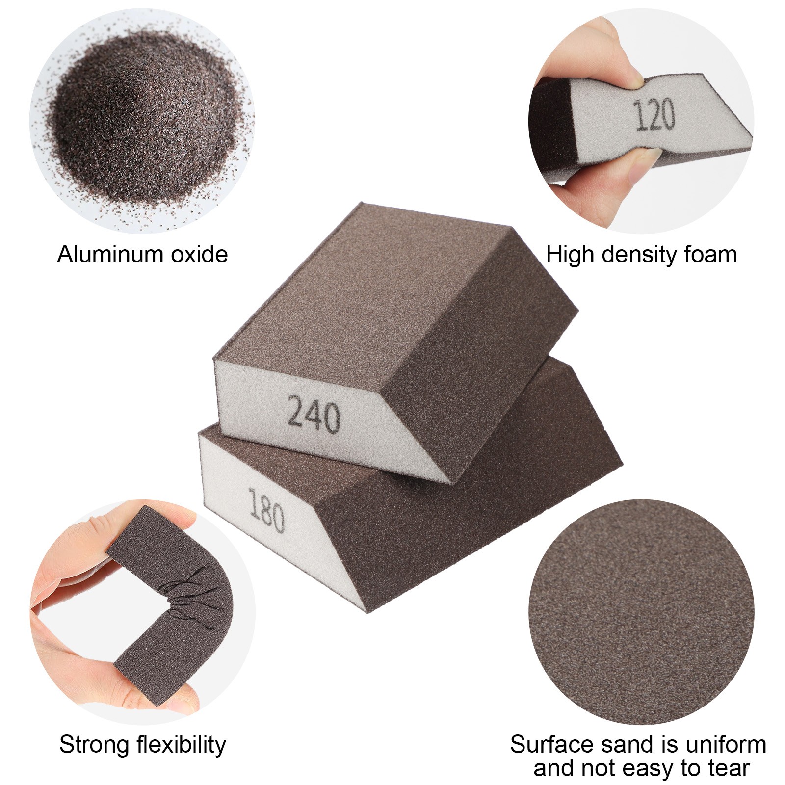 15x Sponge Drywall Foam Sanding Sponge Blocks Wet Dry Sand Paper Lot 60-220 Grit