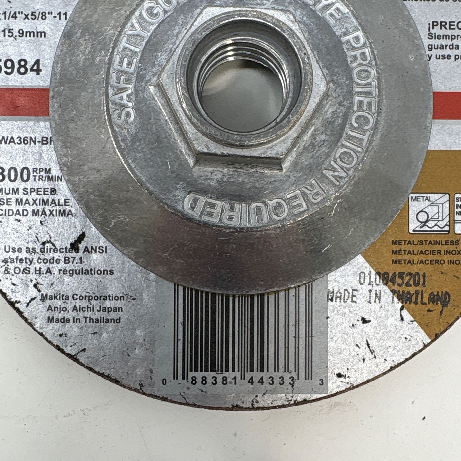 Makita 4-1/2 x 1/4 x 5/8-11 INOX Grinding Wheels 36G Brown 10-Pack