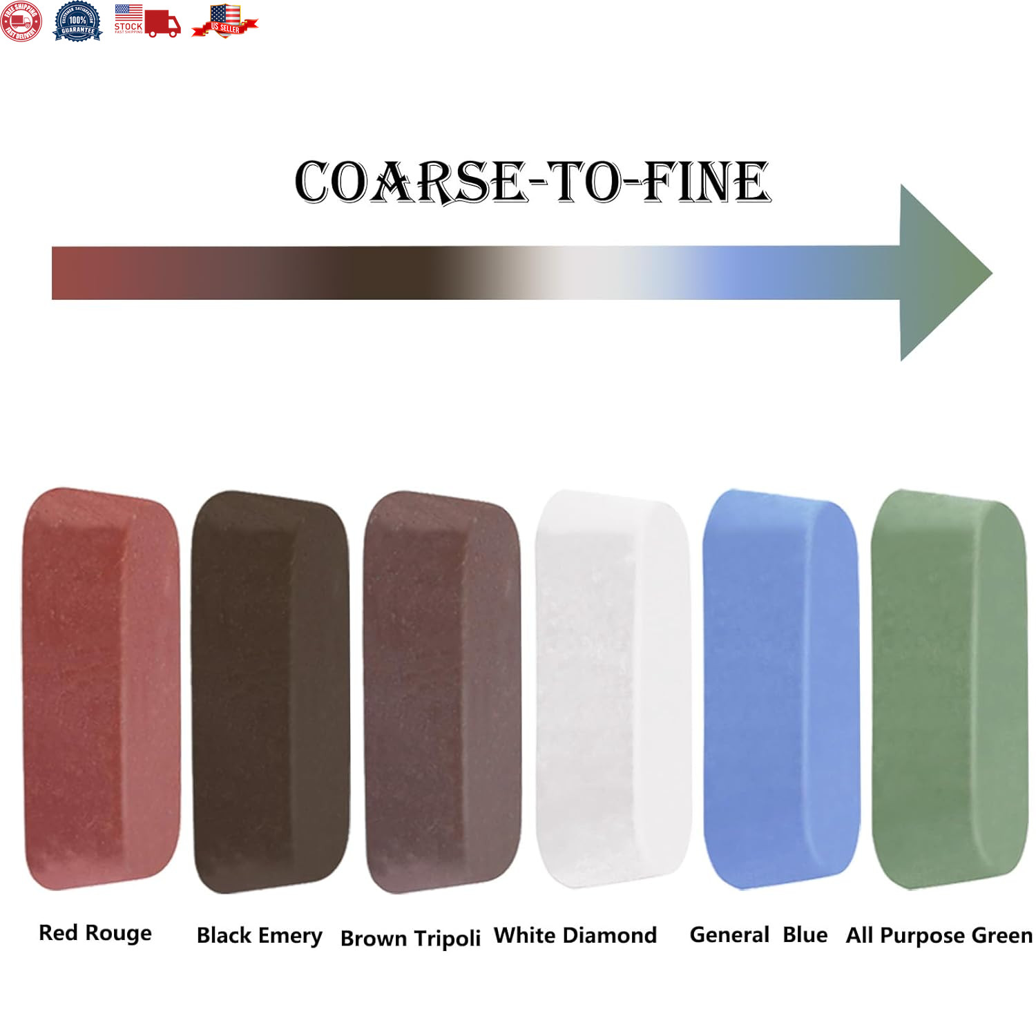 6Pcs Metal Buffing Polishing Compound for Buffing Wheel, Buffing Wheel Compound