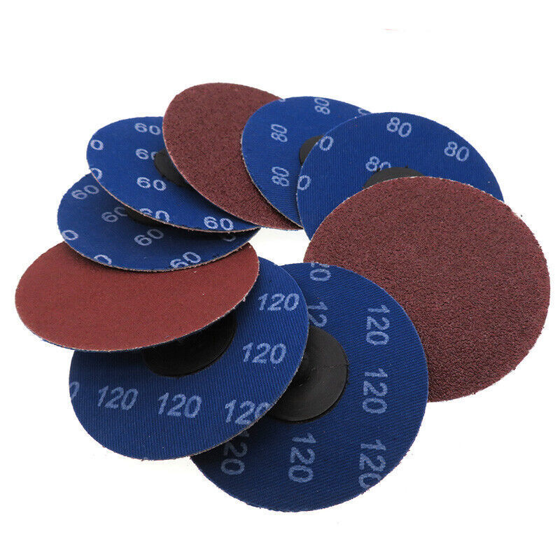 3” 75mm Sanding Discs R Type Roll Lock Pads 36/60/80/100/120/180/240 Grit