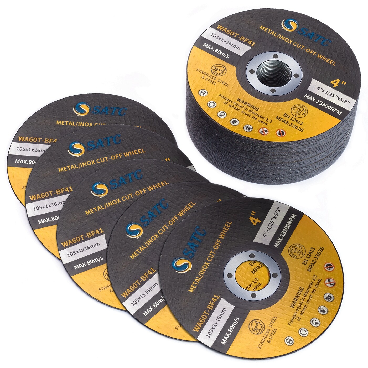 50 PACK Cut off Wheels 4″ x0.04″x5/8″ INOX Metal & Stainless Steel Cutting Discs