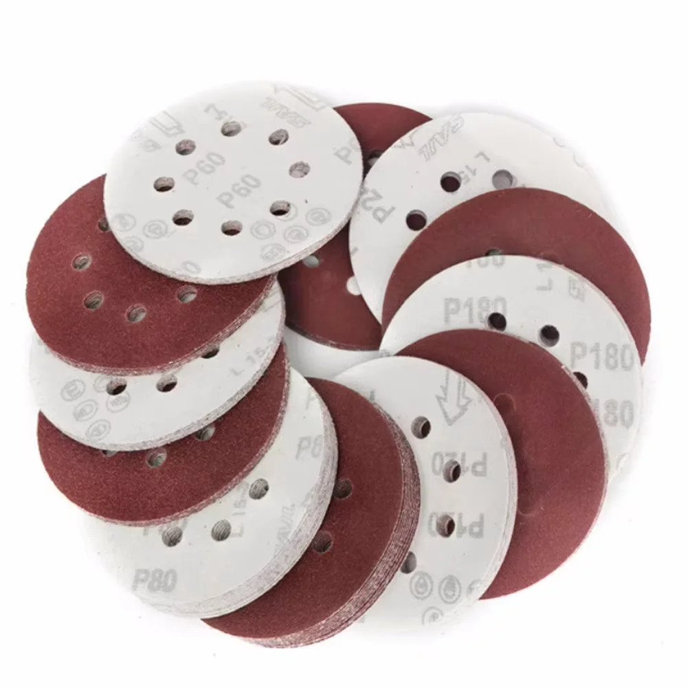 8 Hole 125mm Sandpaper Woodworking Metal Grinding Disc Abrasive Polishing Tool 4