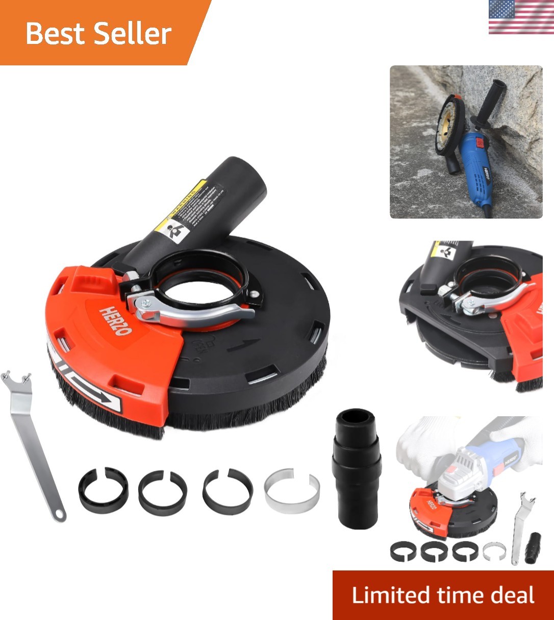 Suction Dust Shroud for 4.5/5 Inch Angle Grinders – Robust & Easy Installation