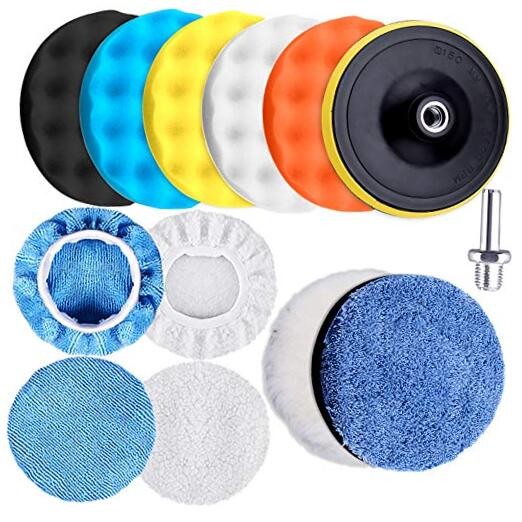 13 Pieces Buffing Pads Car Polishing Pad Kit Foam Polish Pads Wax 5 Inch