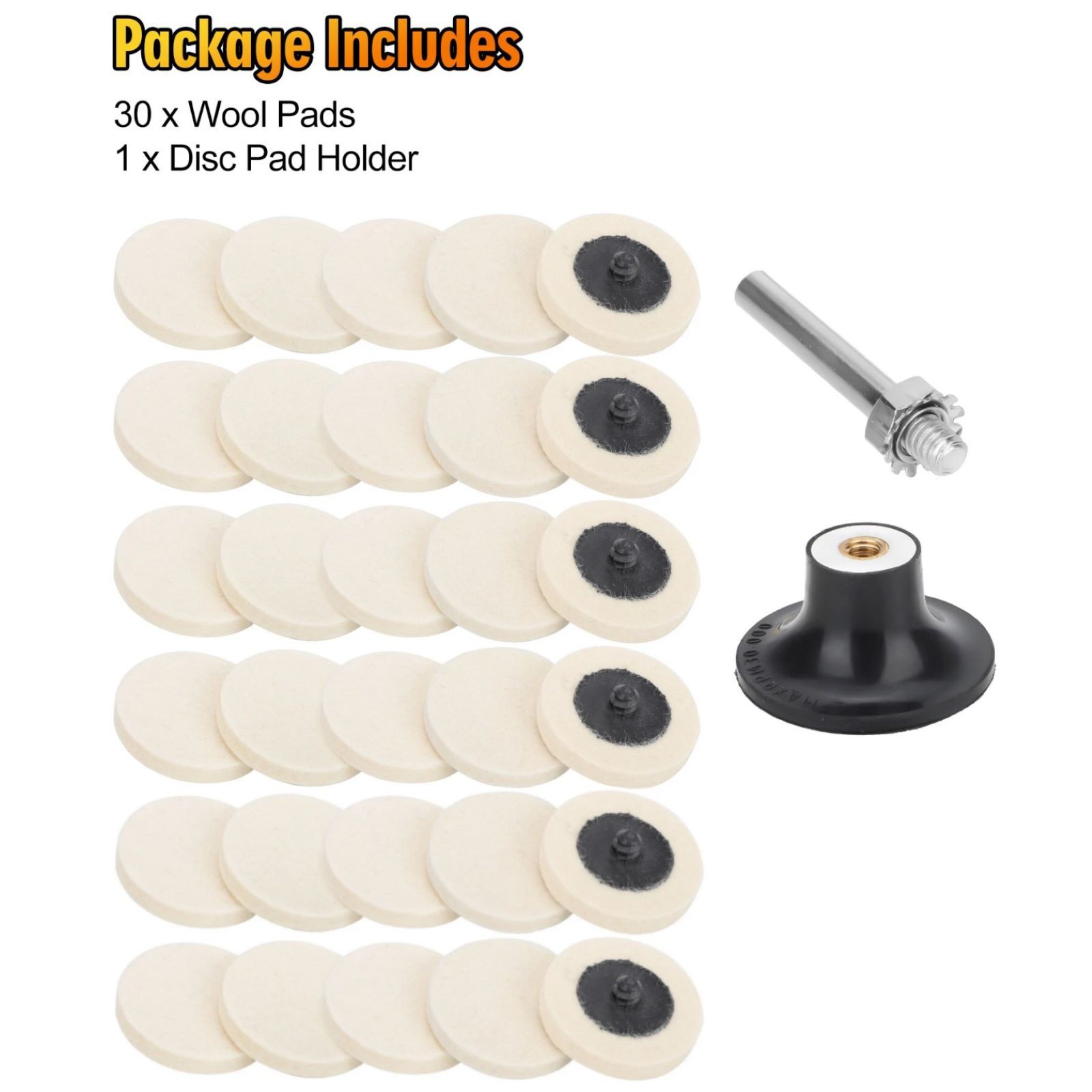 1/4 Inch (6mm) Shank Sanding Wheels Holder 2 Inch Disc Polishing Buffing Pads