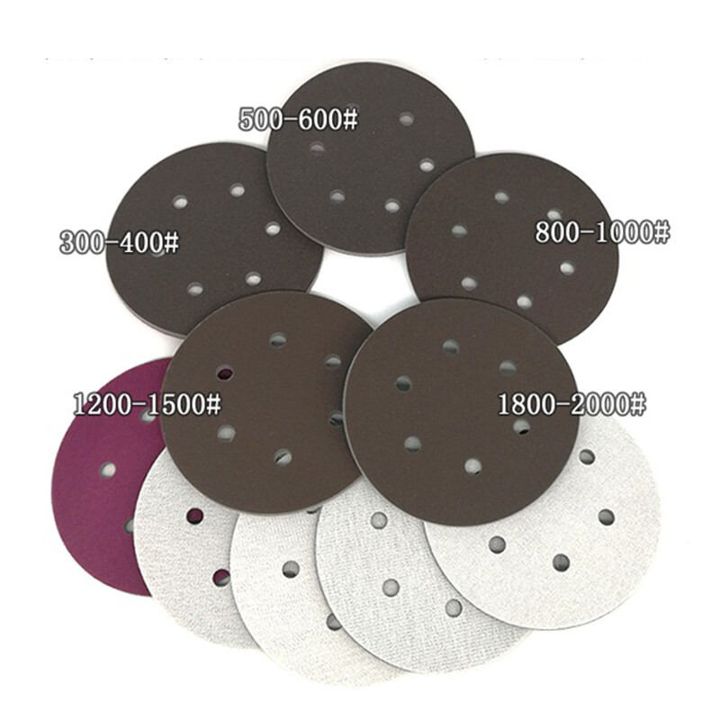 6″ 150mm Wet Dry Sponge Sanding Disc Sandpaper 300-2000 Grit 6 Hole Hook Loop