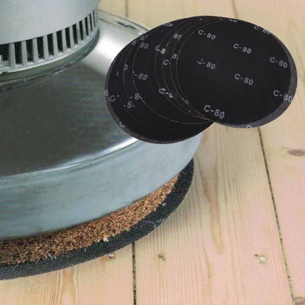 HUAALIUCHE 17″ Sanding Screen Discs – Mesh Floor – #80, Black