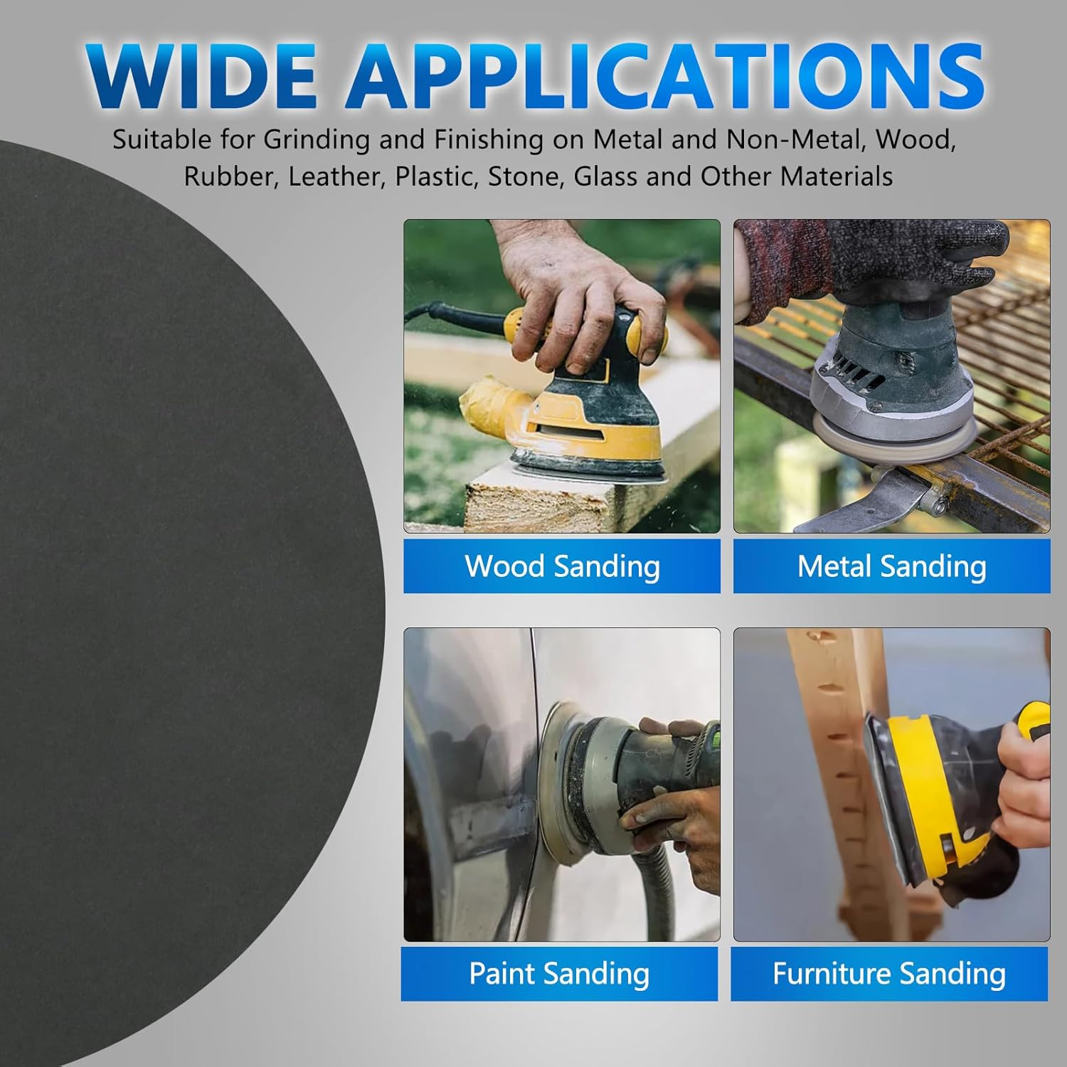 1000 Grit 5 Inch Sanding Discs, VIBRATITE 70 Pieces Hook and Loop Wet Dry Sandp