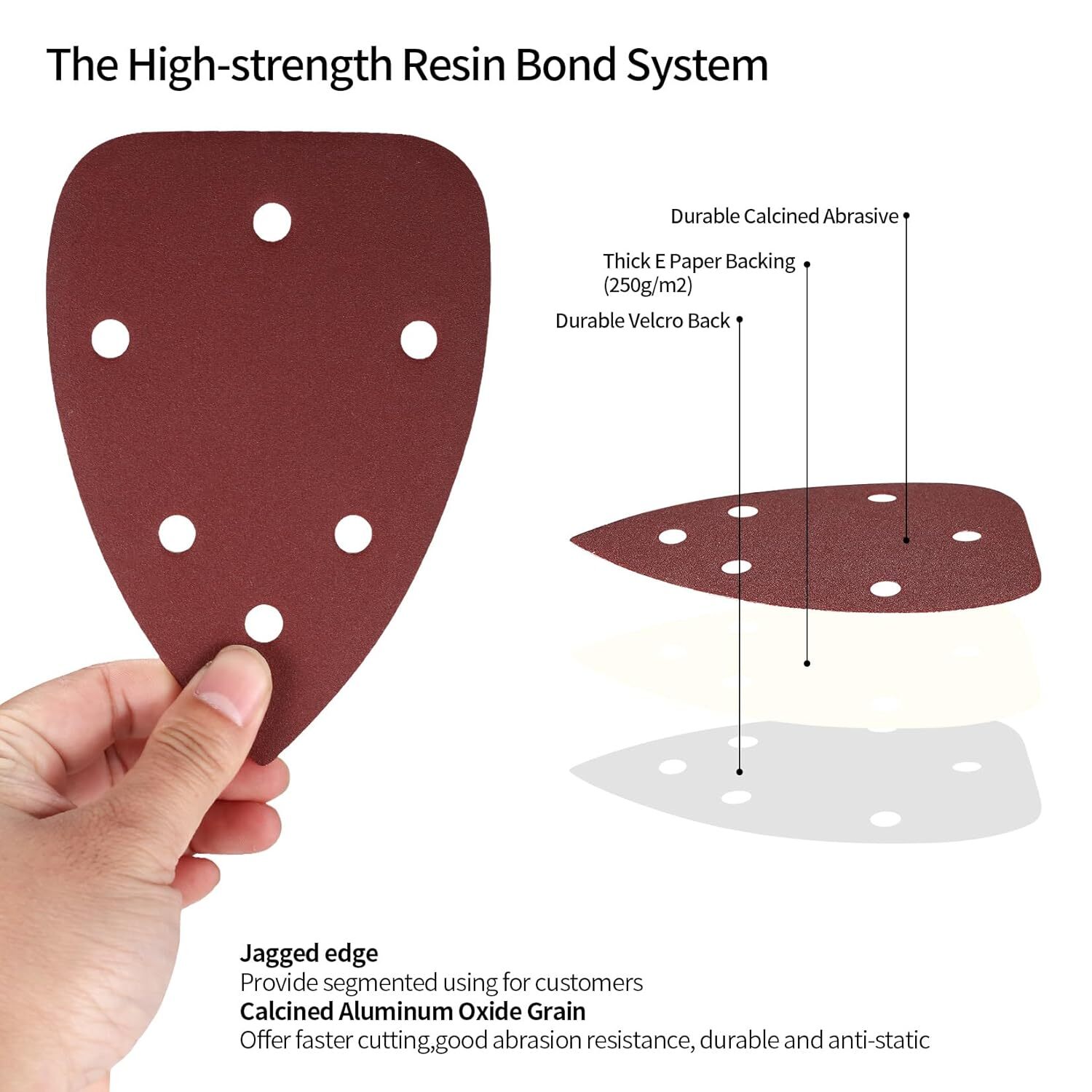 36PCS 5.5×3.9″ Mouse Sandpaper Hook and Loop 6-H Sanding Pads Sheets 60-240 Grit