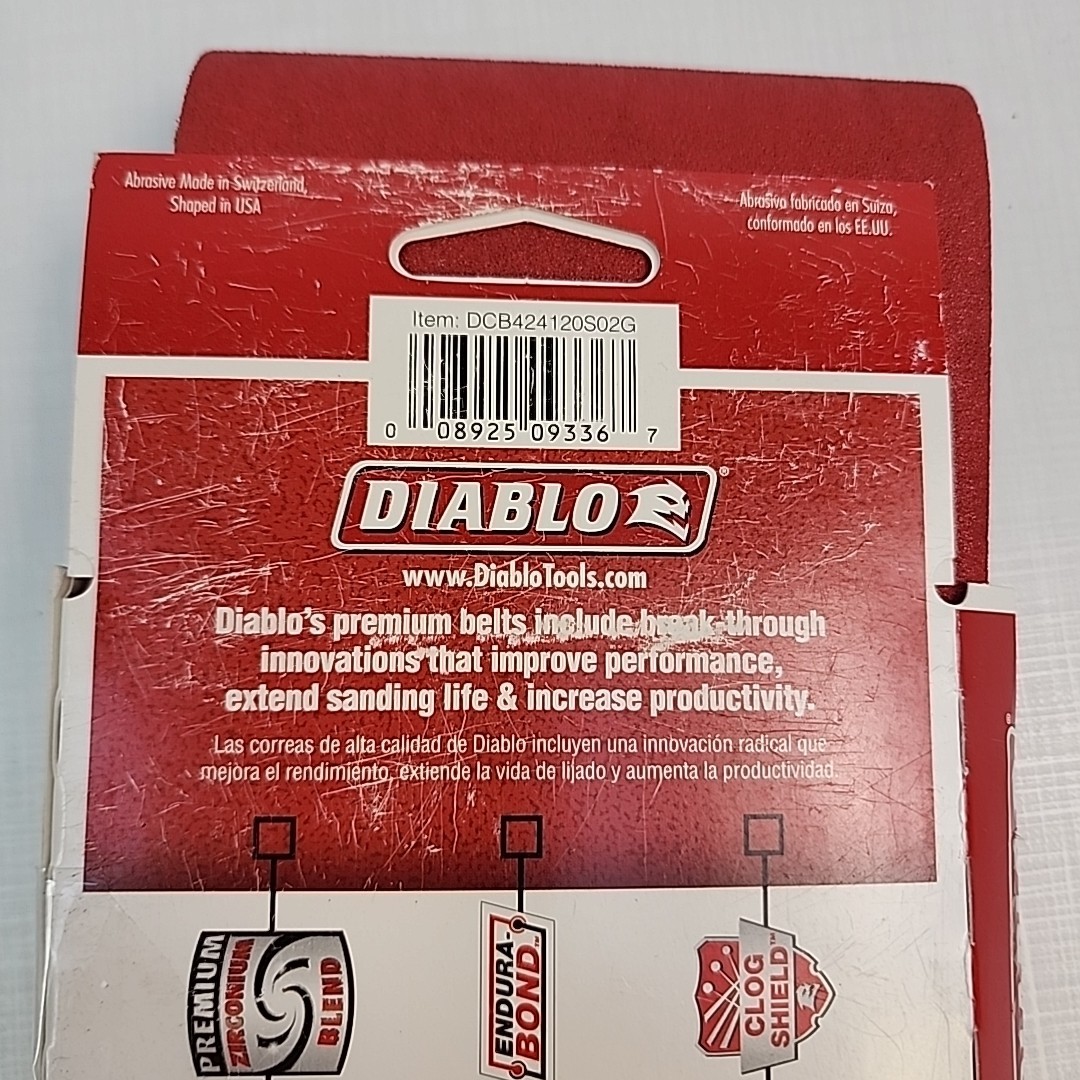 Diablo 4×24 Sanding Belts 120 Grit Zirconium Fine New 2 Pack