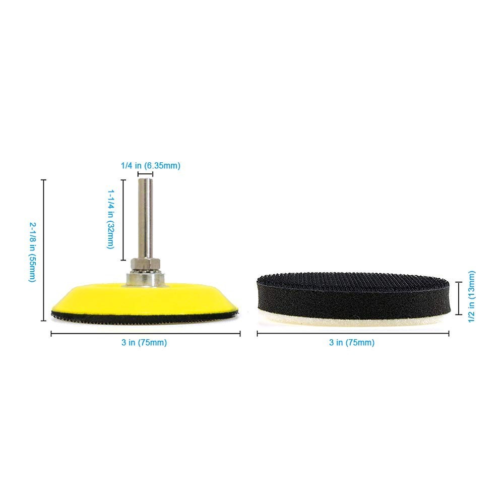 3 Inch Hook and Loop Sanding Pads – Foam Layer and 5 Count for All Projects