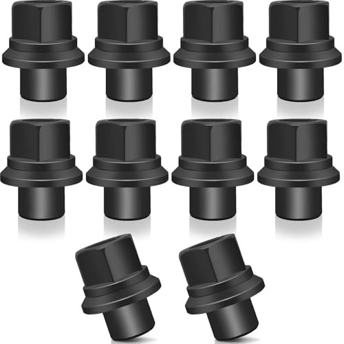 Pcs of Two Piece 19mm Sleeve Flanged M22x1.5 Wheel Nuts, 33mm Hex, Carbon 10