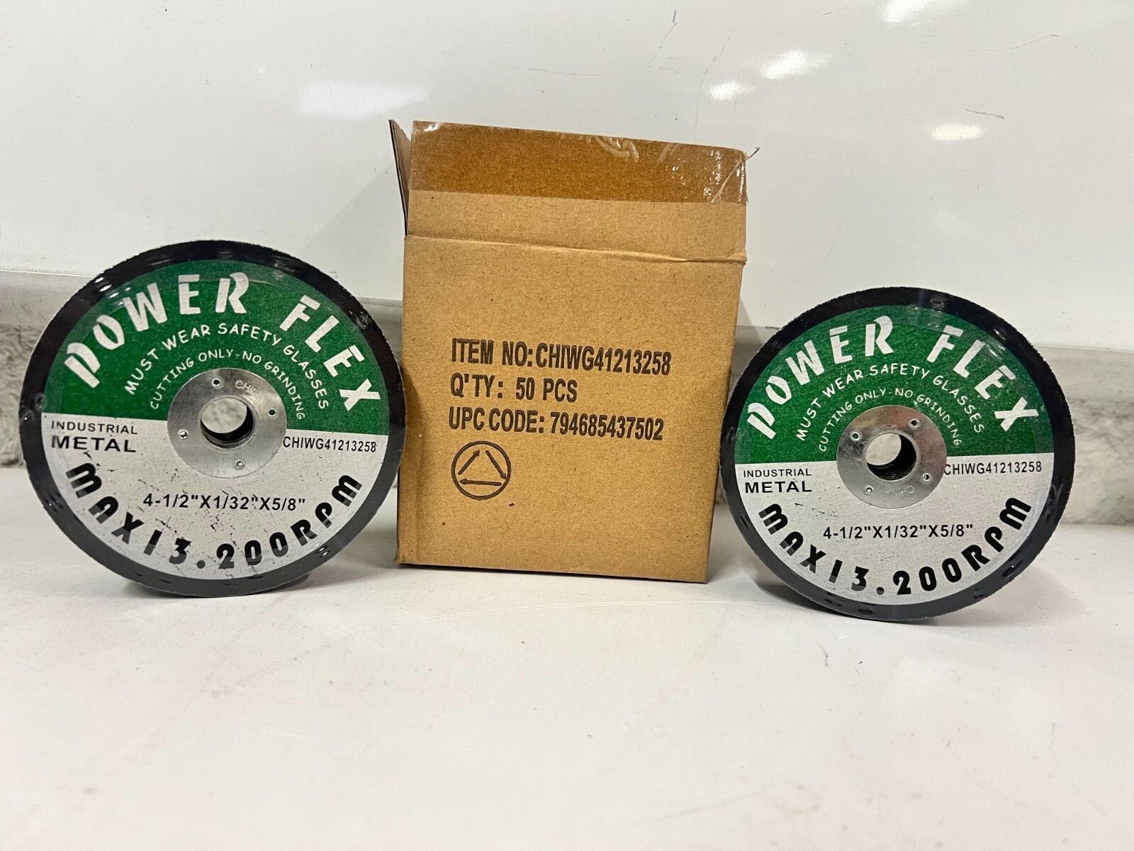 CASE OF 50 Power Flex 4-1/2″ x 1/32″ x 5/8″ Premium Cutting Wheels CHIWG41213258