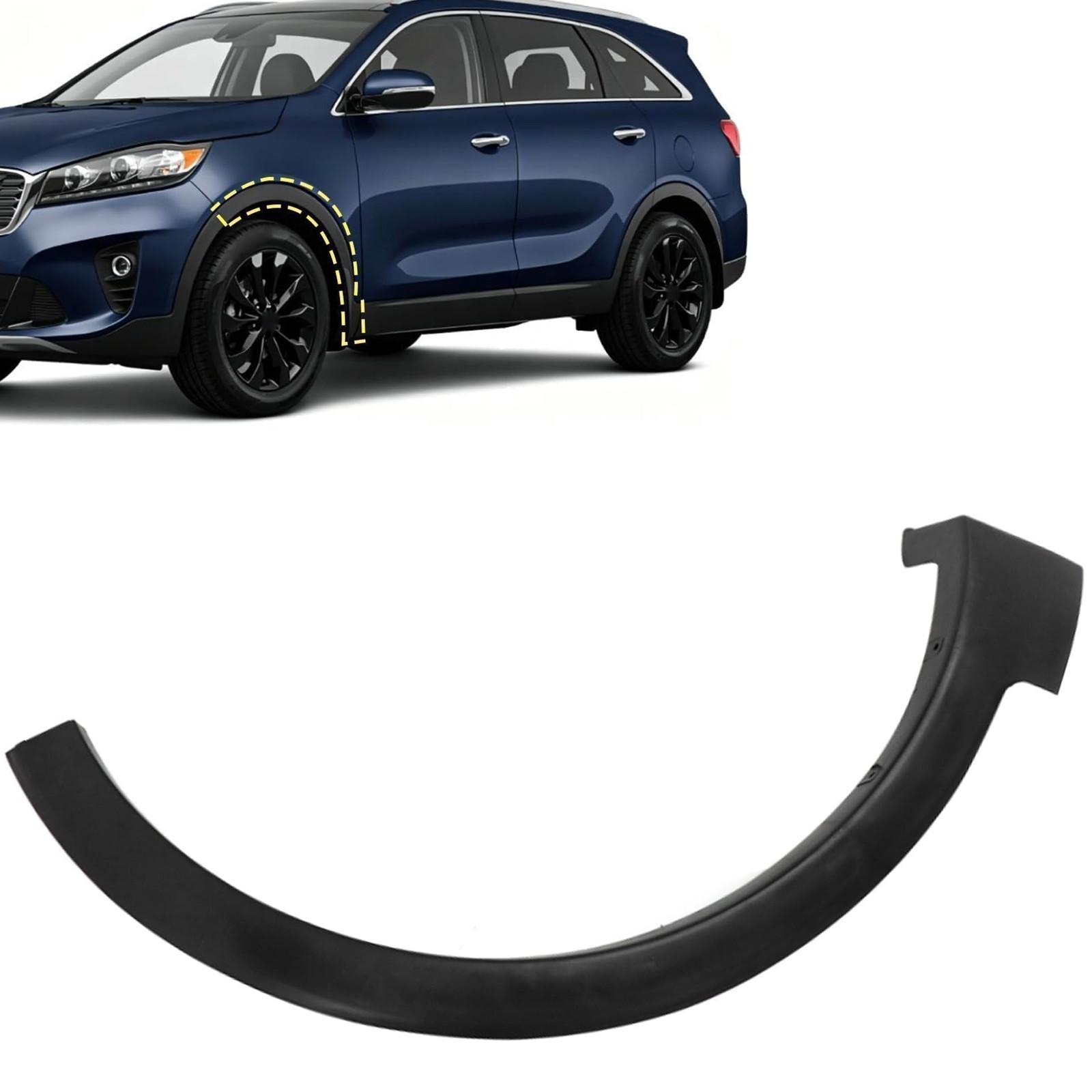 GXARTS Black Right Side Front Fender Flare 87712-C6000 Compatible with Kia So…