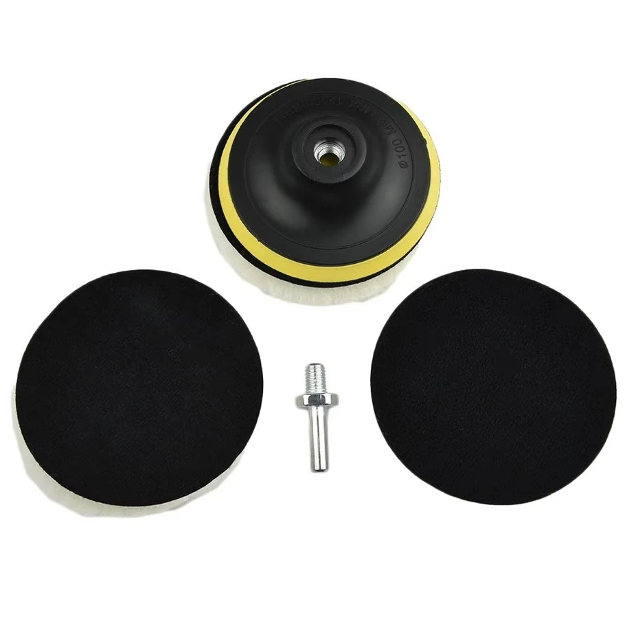 5pcs 4-Inch Flocking Sanding & Polishing Disc Set for Drill Buffing