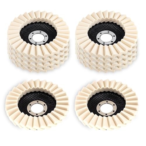 10 Pack Wool Felt Flap Disc Abrasives 4-1/2″ x 7/8″ Thicken Arbor Kit Buffing