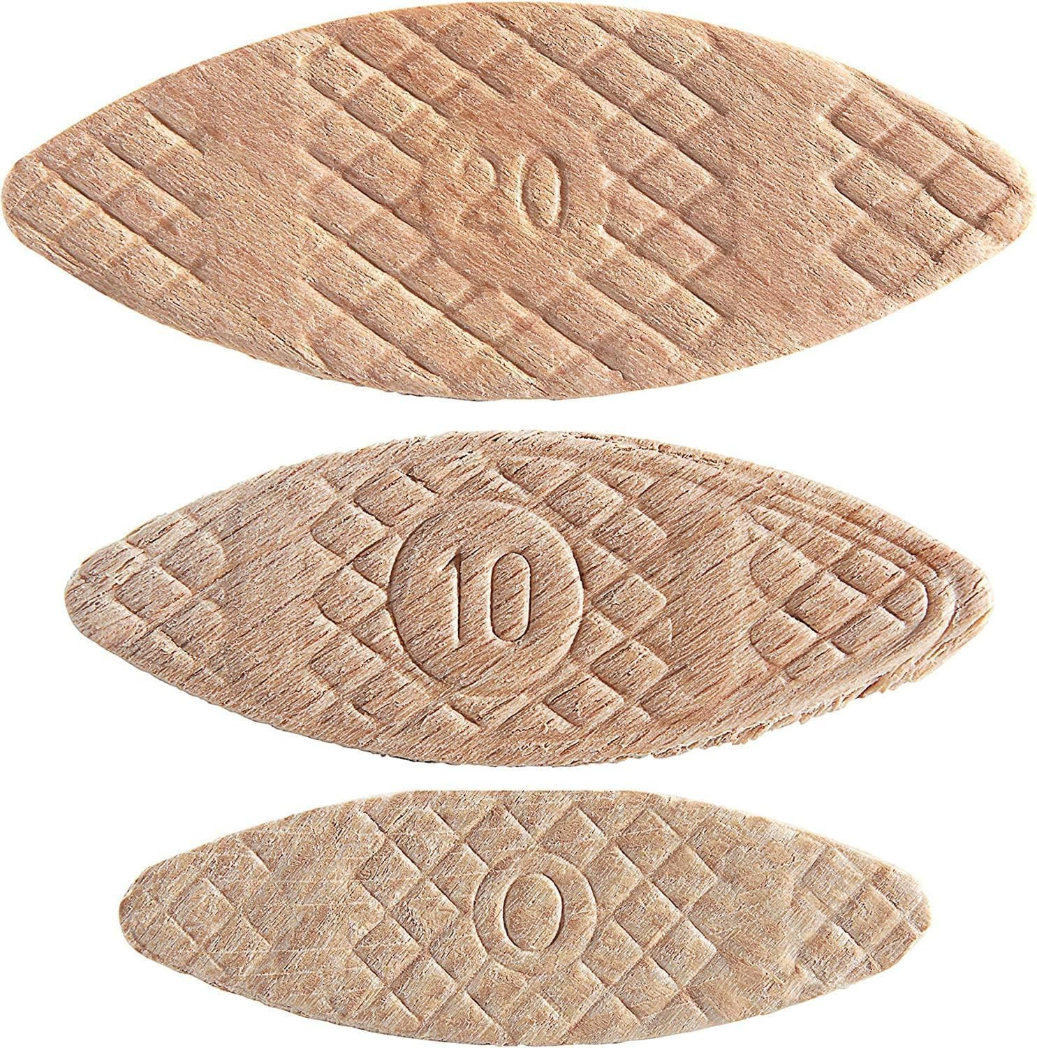 100pcs Beechwood Joining Biscuits Variety Pack (No. 0, 10, 20) for Woodworking,
