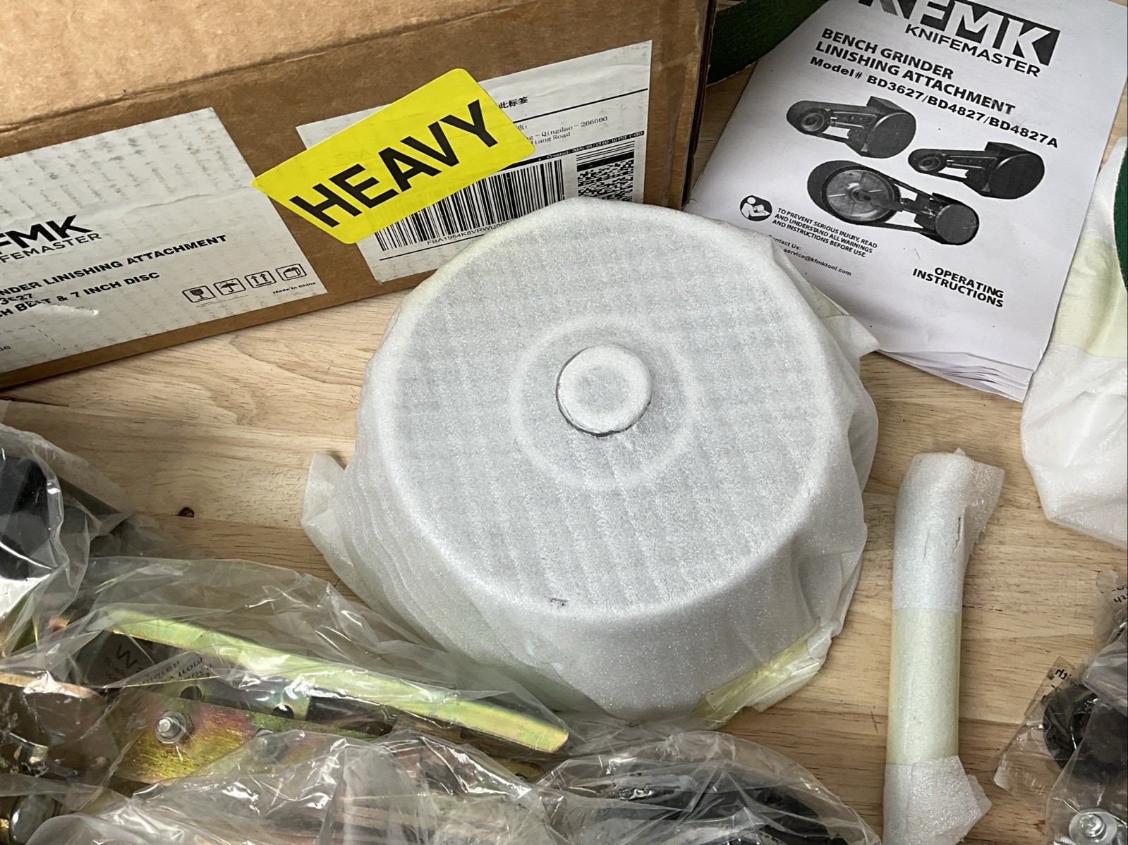 KFMK 2“x 36″ Belt Sander Attachment for Bench Grinder – 7 inch Disc