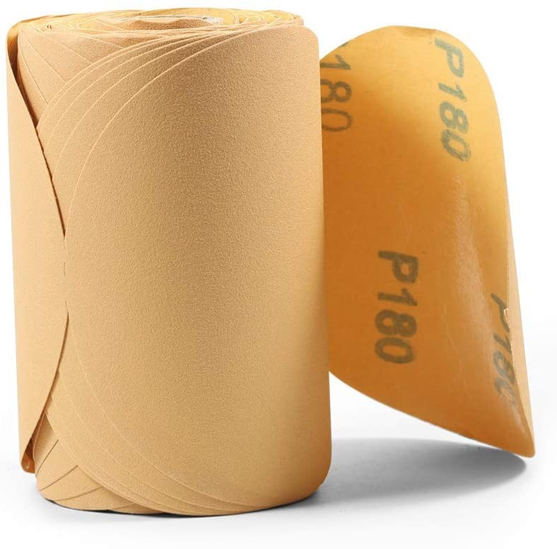 50 Rolls 6″ 180 Grit PSA Sandpaper Discs Aluminum Oxide Sticky Back for Metals