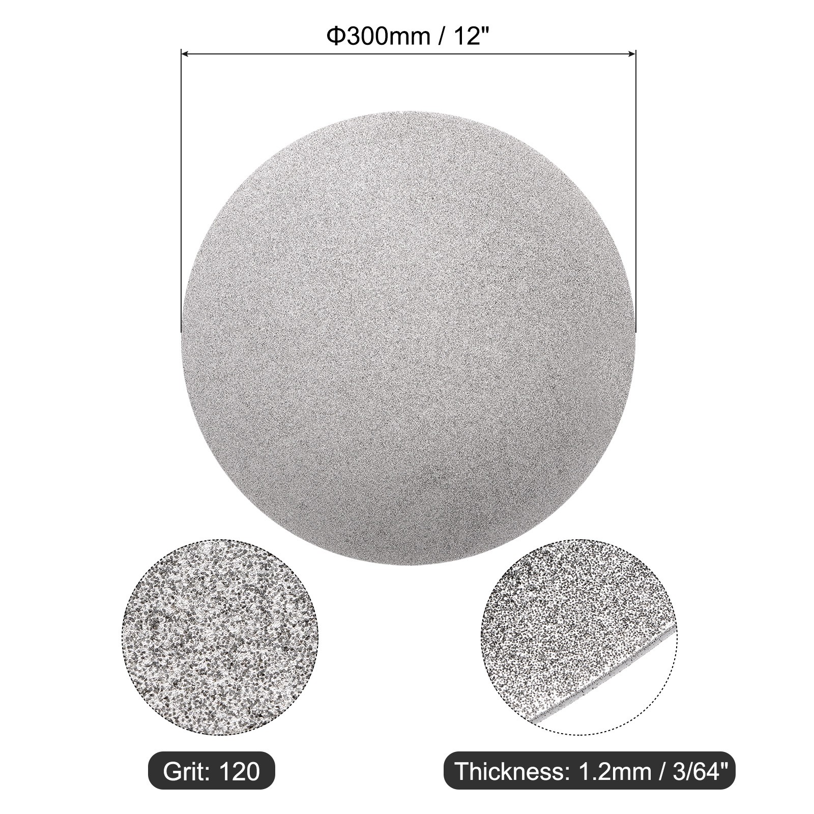Diamond Sanding Grinding Disc 12″ Grit 120 No Center Hole Flat Lap Wheel