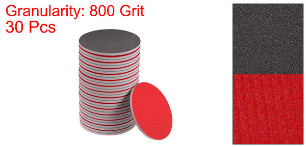 30pcs 800 Grit Sanding Sponge 5 Inch Hook and Loop Sponge Sanding Disc Wet/Dry