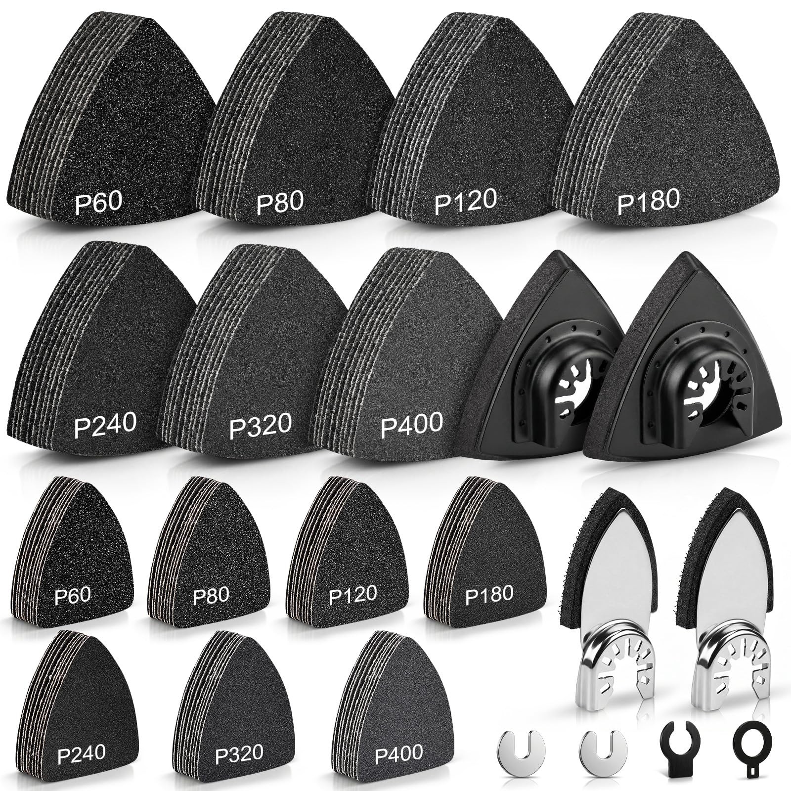 148 PCS Oscillating Tool Sanding Pads Detail Sander Wet Dry Sandpaper Kit Wood