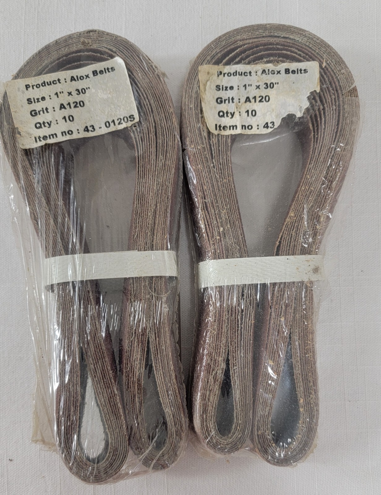 Lot of 60 Sanding Belts 1 x 30 A80 & A120 Alox NOS